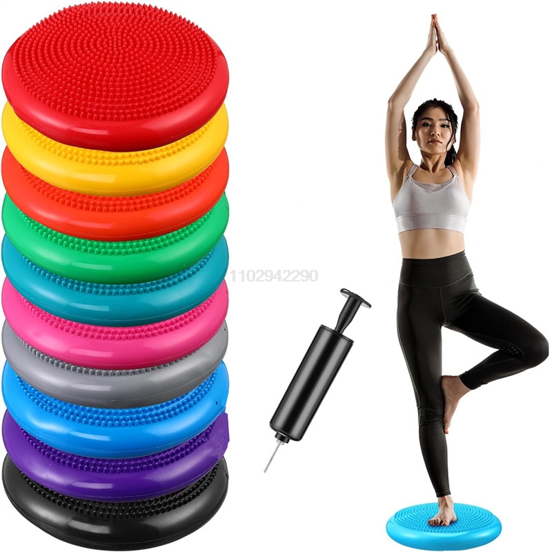 Exercise Disc Inflatable - 13.5in/34 cm Şişirilmiş Wobble Yastık Wiggle