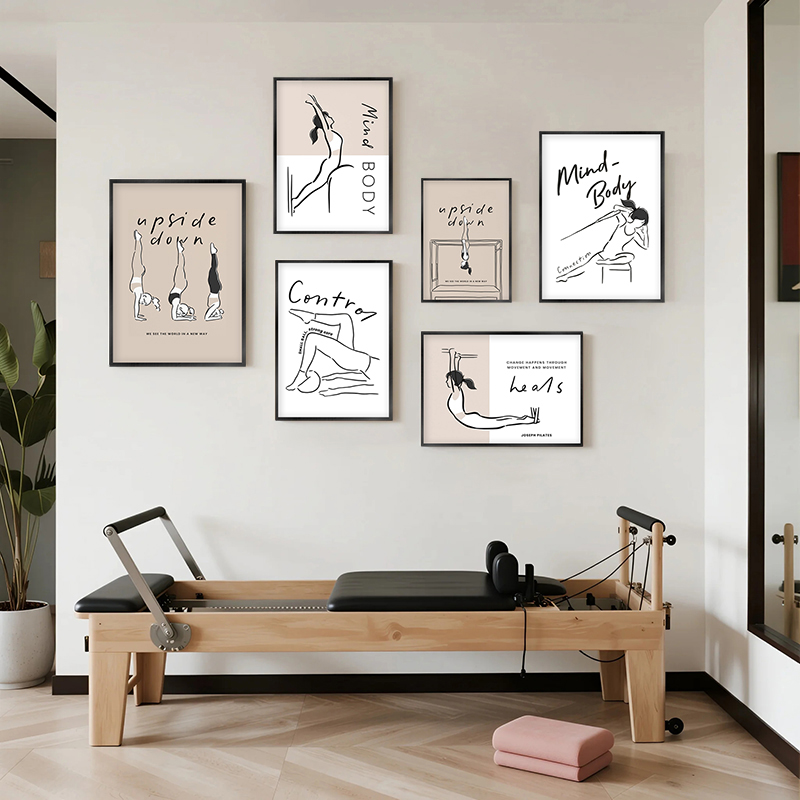 Pilates Yoga Movement - Pilates Poz Sanat Baskıları Modern Minimalist