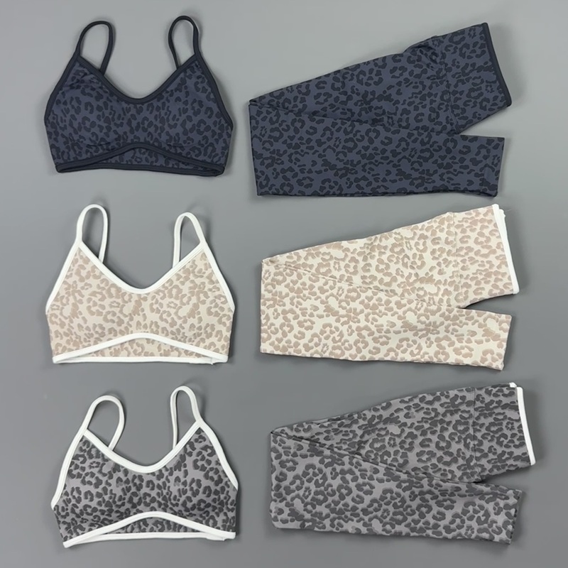 Pilates Yoga Clothes - 2 Parça Yoga Seti Kadın Leopar